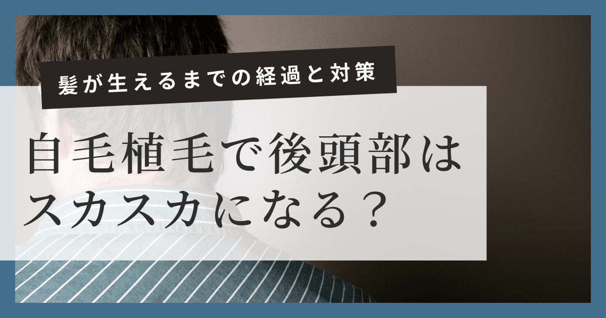 自毛植毛で後頭部はスカスカに？髪が生えるまでの経過や対策方法とは