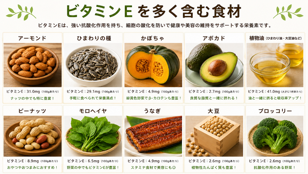 東京の植毛コラム「ビタミンEと薄毛の関係」