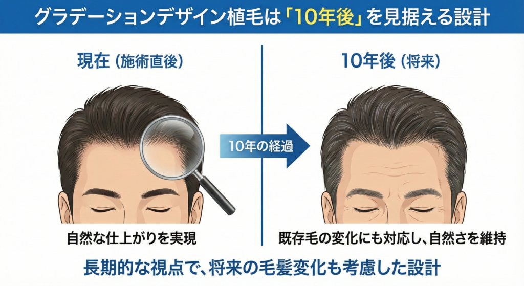【医師解説】自毛植毛のグラデーションデザインとは？自然な生え際を作る設計思想を解説