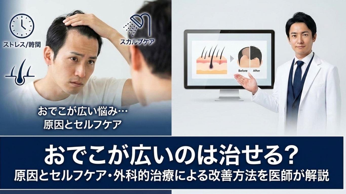 おでこが広いのは治せる？原因とセルフケア・外科的治療による改善方法を医師が解説