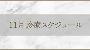 アルモ形成クリニック 11月診療スケジュールのご案内