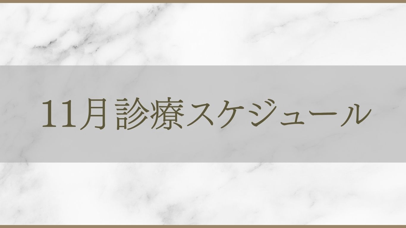 アルモ形成クリニック 11月診療スケジュールのご案内