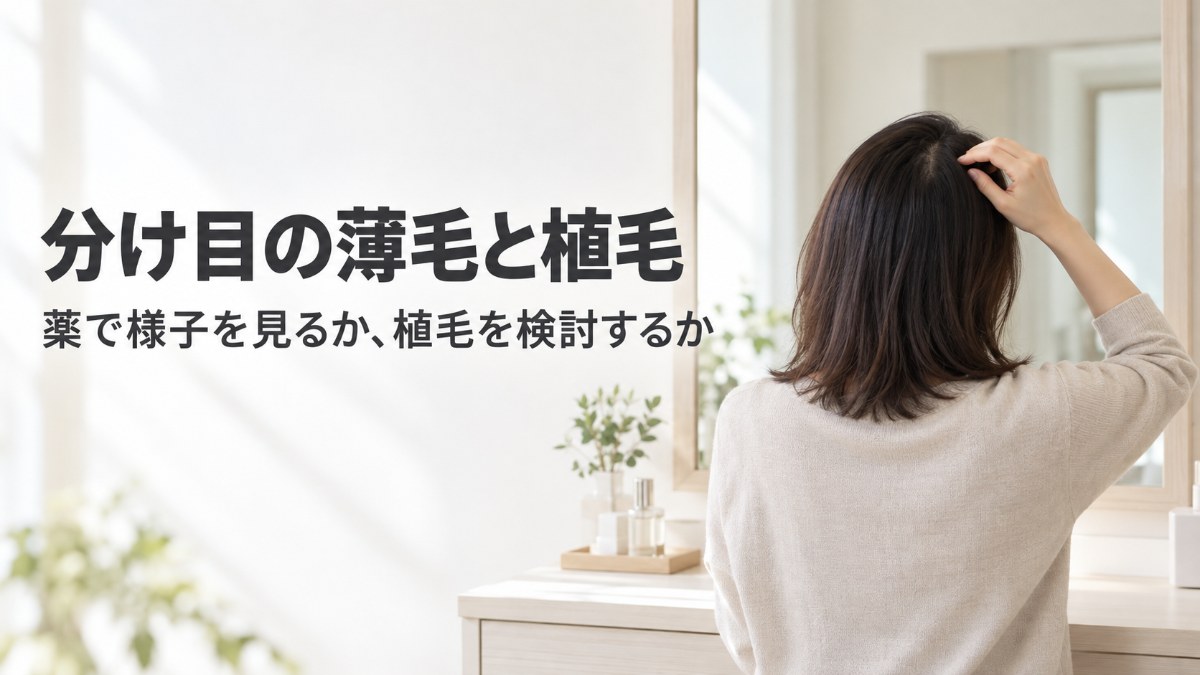 分け目が薄いのは植毛で改善できる？原因の診断・薬物療法・植毛を検討するケース