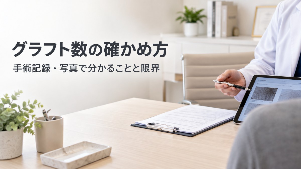 イメージ画像：グラフト数の確かめ方（手術記録・写真で分かることと限界）