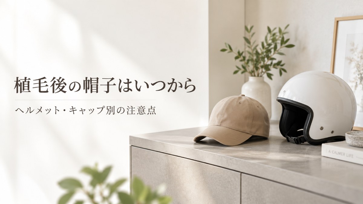 イメージ画像：植毛後の帽子はいつから（ヘルメット・キャップ別の注意点）