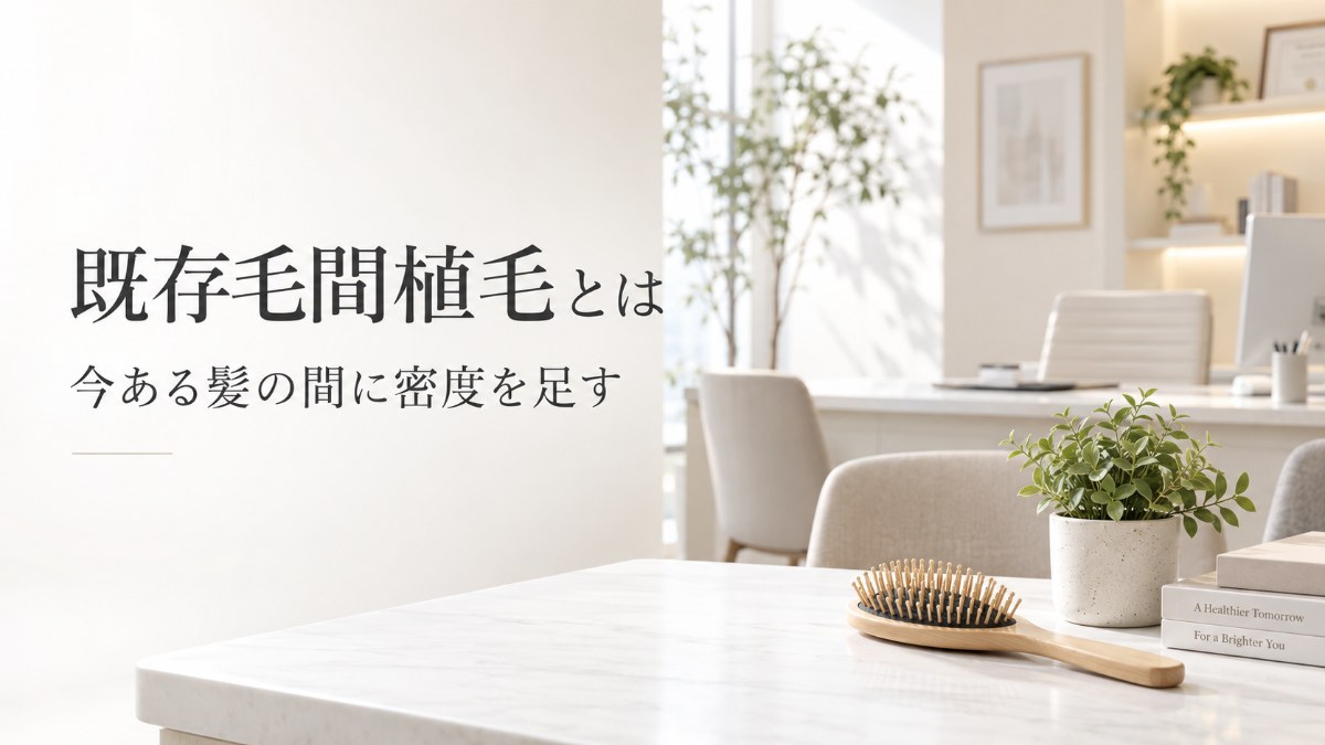 イメージ画像：既存毛間植毛とは（今ある髪の間に密度を足す）