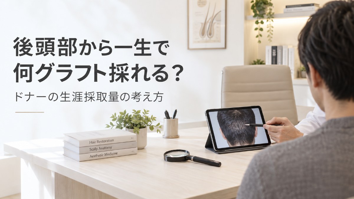自毛植毛は一生で何グラフト採れる？後頭部ドナーの生涯採取量と計算の考え方
